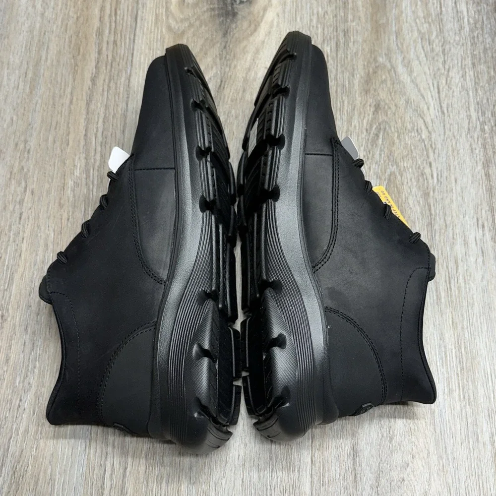 SKECHERS Slip-ins Ankle Boots Mens 12 Black Leather Arch Relaxed Fit w/Box
